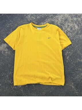 Vintage Y2K Nike Yellow Essential Blank Tee